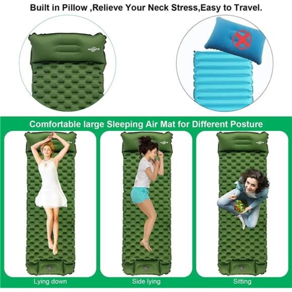 Sleeping Pad Ultralight Inflatable Sleeping Pad for Camping, 75''X25'' - Picture 6 of 7